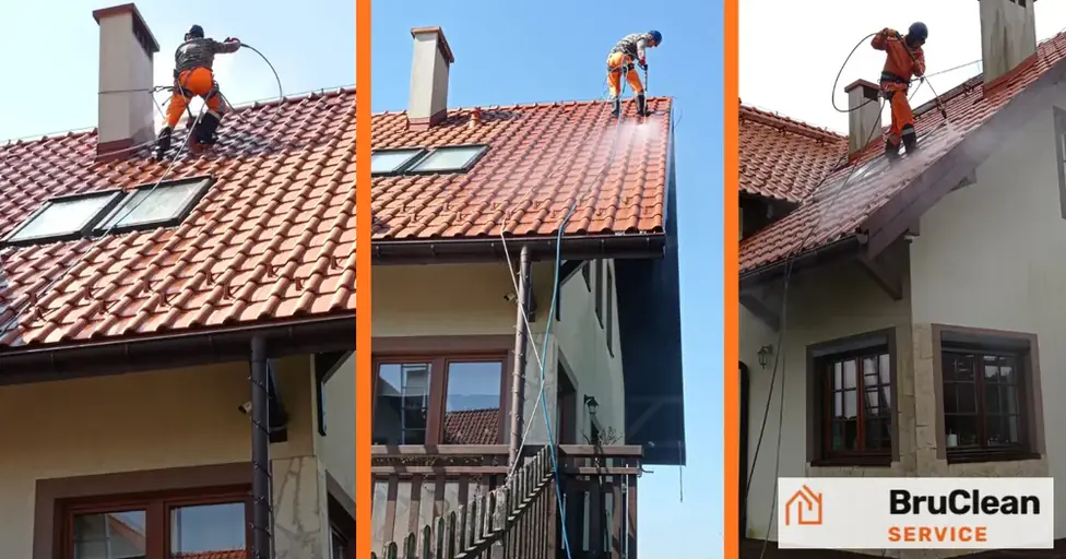 Mycie dachu ciśnieniowe – realizacja BruClean Service