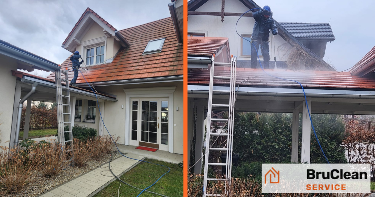 Mycie dachów Kraków – realizacja BruClean Service